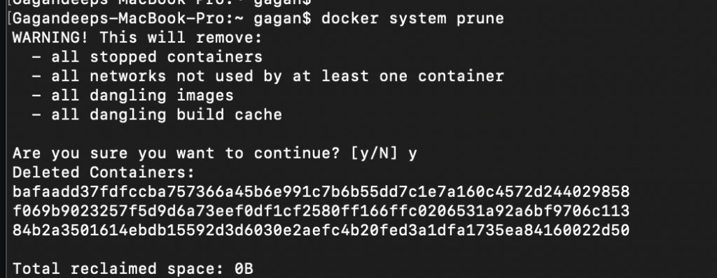 docker system prune